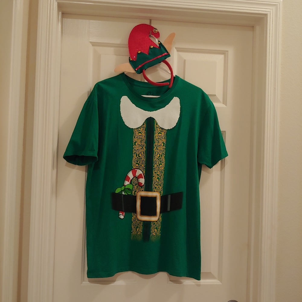 Elf tee costume and head piece Large